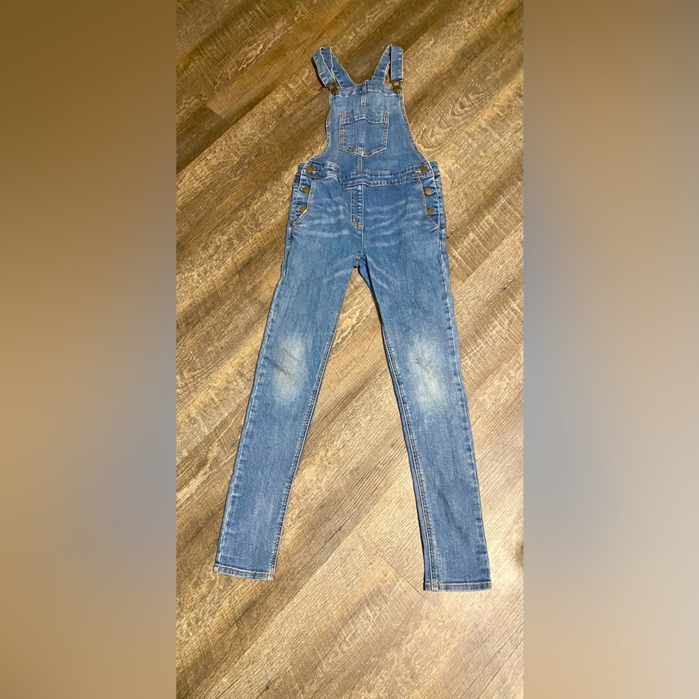 Crewcuts J.Crew Girls Stretch Denim Blue Jean Overalls Skinny Size 14